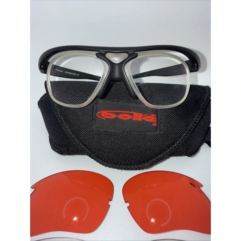 Bolle Parole Authentic Black Frame W/4 Lenses Original Case Vintage France Rare